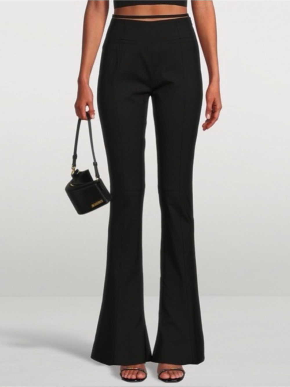 Jacquemus Black Flared Ponte Pants